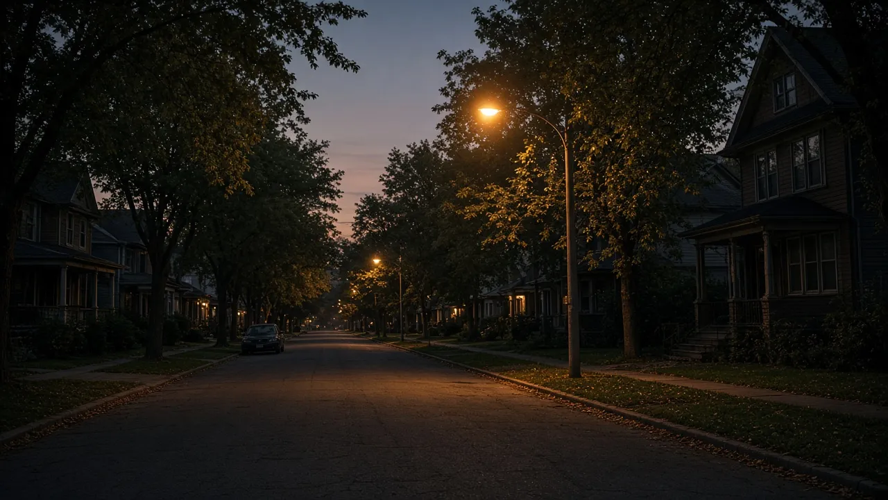 Studio still: Winnipeg street at dusk